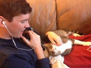 Michael and Tucker in our favorite spot. Despite the slightly crazed look on Tuck's face, he really does love us... ;-)